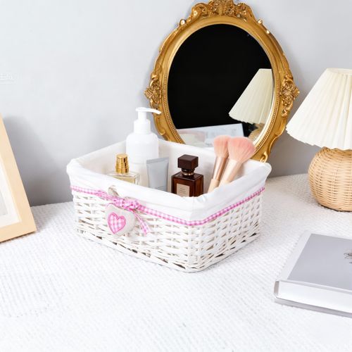 Natural Wicker Storage Gift Hamper Shelf Basket with Lining Gift Hampers Storage — image 9