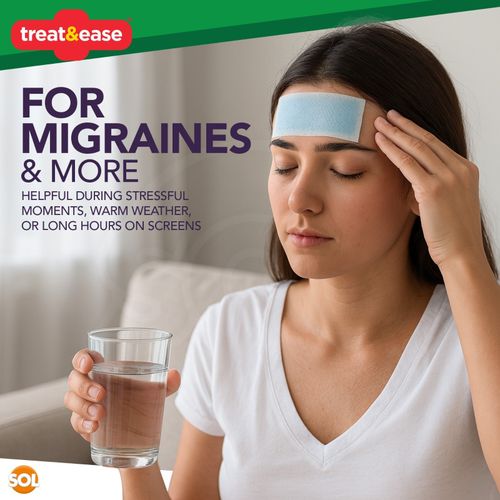 24 Migraine Cooling Gel Patches Strips Tension Headache Relief Sheet Soothe Cool — image 6