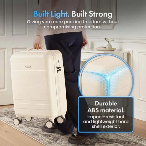VonHaus 3 Piece Cream Hard Shell Suitcase Set TSA Lock Spinner Wheels 2020031 — image 9