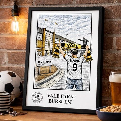 Personalised Port Vale Football Stadium Print  A4 A3 Framed Unframed Wall Art