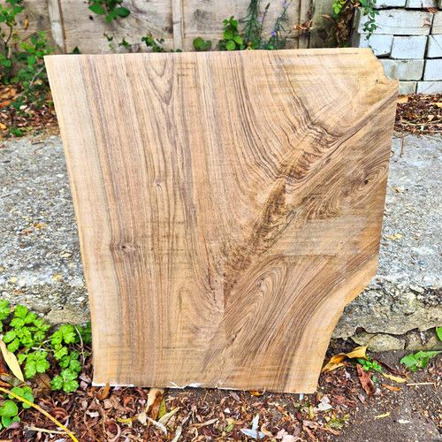 XL English Walnut Crotch Feathered Chopping Board Blank Rough Sawn Figured