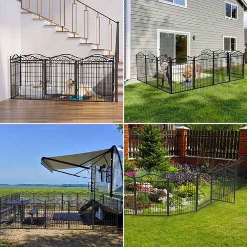 Indoor/Outdoor Pet Dog Pen Puppy Playpen Garden Enclosure Run Cage Metal Barrier — image 15