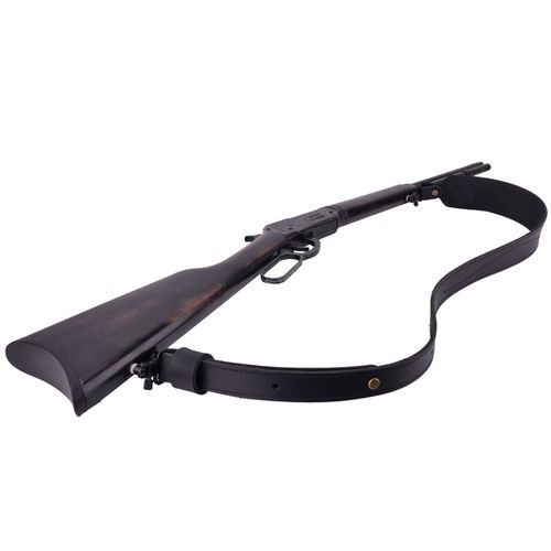 2 Points Leather Gun Rifle Sling Shoulder Strap in Vintage Brown Black Shooting — image 11