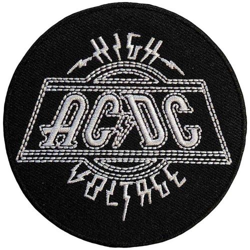 Ac/Dc High Voltage Round Woven Sew Or Iron On Patch Officially Licensed — image 2
