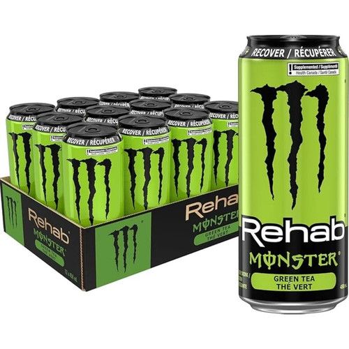 Monster Rehab Green  Tea 458ml x12 Cans Energy Drink Import