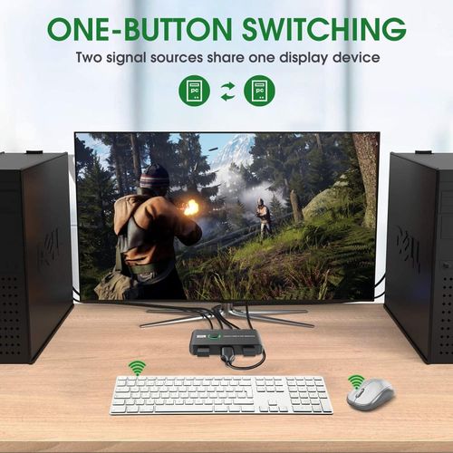 4K HDMI KVM Switch 2 Port UHD 60Hz USB Switcher Box for 2PC Share Keyboard Mouse — image 7