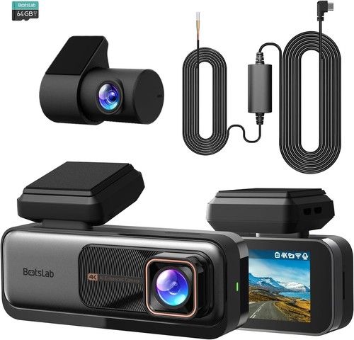 BOTSLAB 4K Dash Cam Front and Rear with Hardwire Kit STARVIS 24/7 Parking Mode
