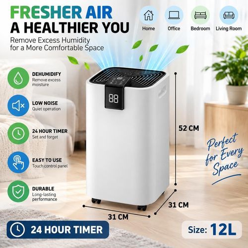 12L Household Dehumidifier Digital Display 24H Timer 3 Modes Home Office UK — image 4