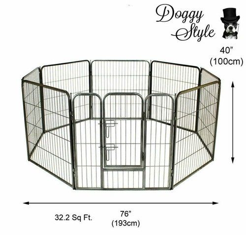 Heavy Duty Puppy Dog Play Pen Enclosure Whelping Playpen 8 Piece Cage DS-HD01L