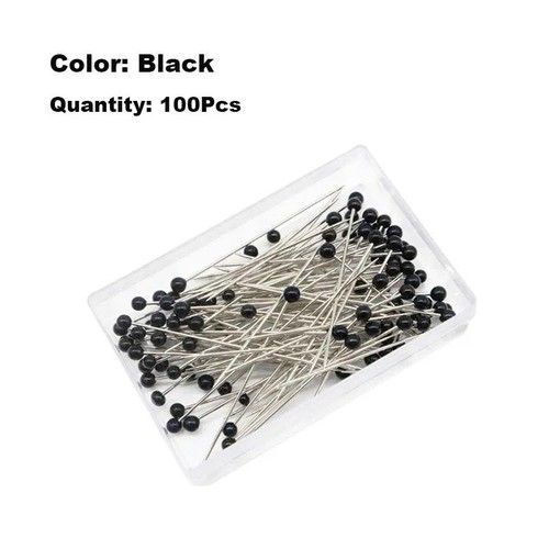 100Pcs 38mm Glass Head Sewing Pins Multicolour Ball Head Straight Pins Quilting