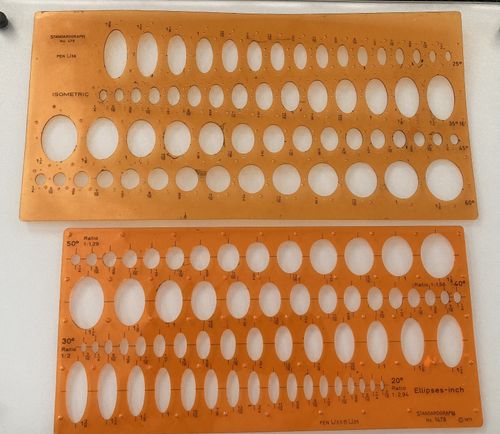 Standardgraph Isometric Ellipses-Inch Technical Drawing Stencils — image 1
