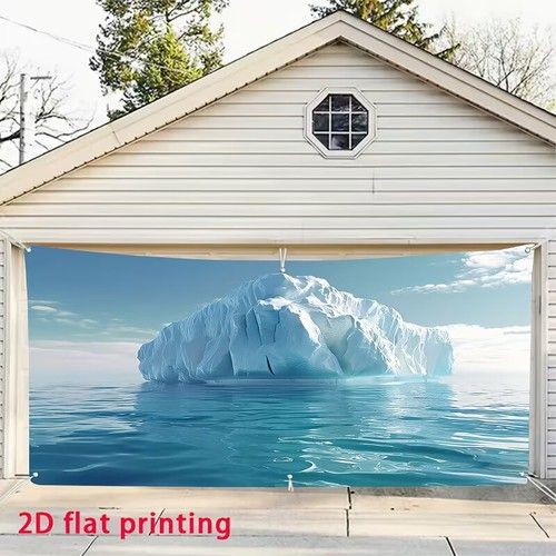 Iceberg Seawater Garage Door Banner Fabric Party Holiday Backdrop XS