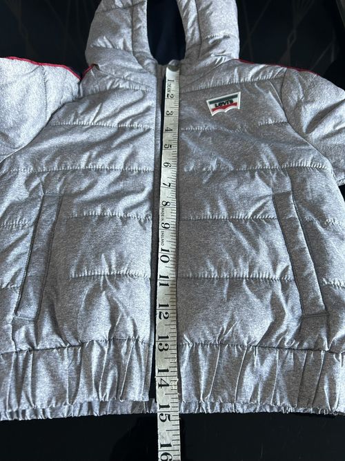 Toddlers Boy Levi’s Fleece Lined Grey Zip Up Hooded Jacket Coat Size 2A 92Cm — image 8