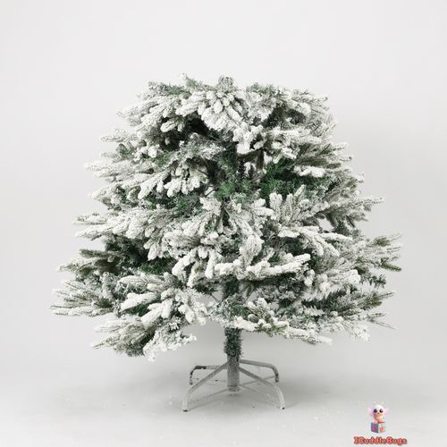 6 ft Snow Flocked Artificial Christmas Tree - Realistic Full Pine with Stand — image 9
