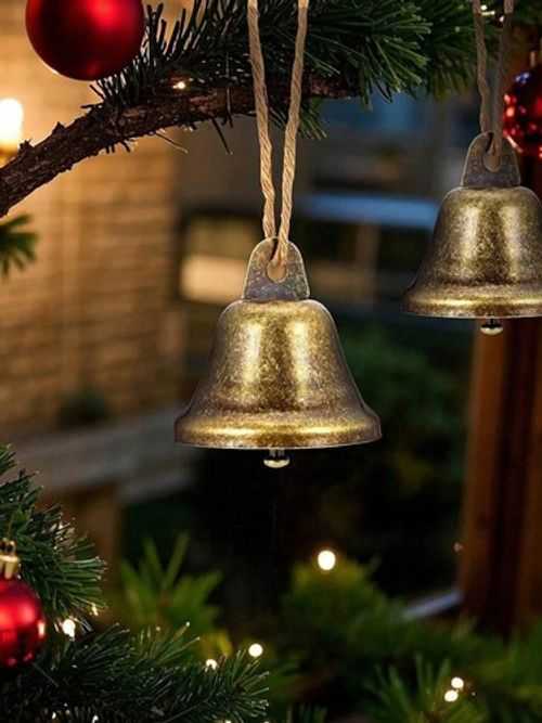 20PCS Vintage Brass Hanging Bells Mini Metal Bells Decorative Bells Wedding Door