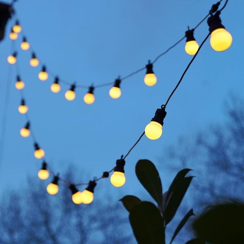 ConnectGo® Connectable Outdoor LED Festoon Frosted Plug In Wire String Lights — image 5