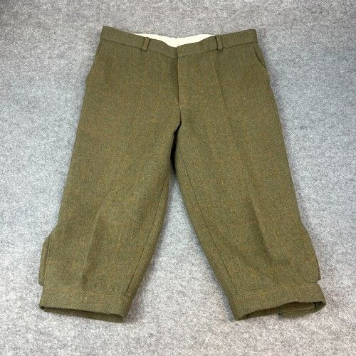 Derby Tweed Mens Plus Fours Shooting Breeks Tweed W38 Green Hunting Country VTG