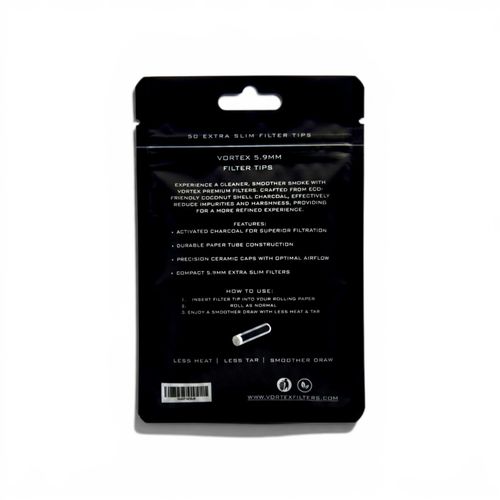 Vortex Filters 5.9mm - 50x Active Carbon Super Slim Filter - Charcoal Tips Roach — image 2