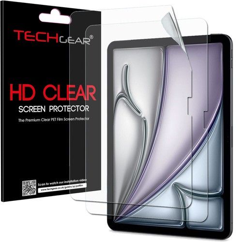 2x iPad Air 13 Clear Screen Protector HD Films 2026 M4 2025 M3 2024 M2 TECHGEAR