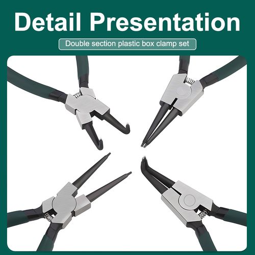4PC 7" Circlip Pliers Set Internal External Bent Straight Ring Remover Retaining — image 17