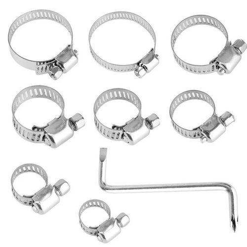 101-Pcs Assorted Stainless Steel Hose Clamp Kit With No Driver Jubilee Clips Set — image 12