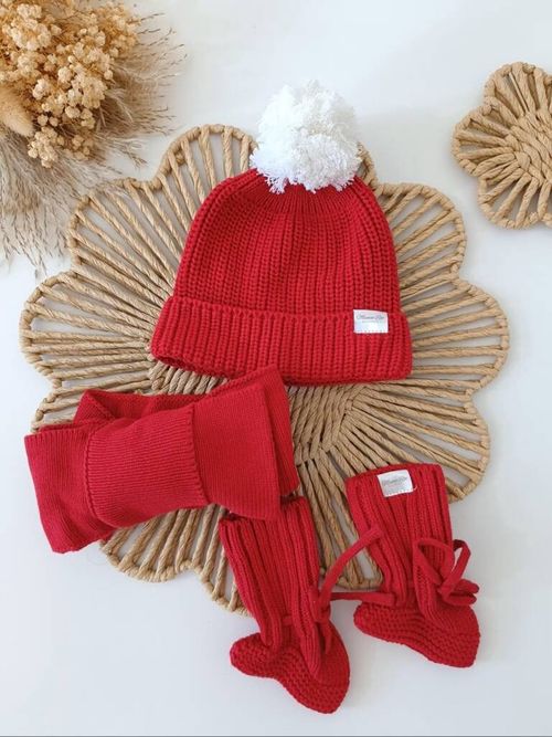 Red, Pink or White Knit Baby Bow Headband Topknot, 0-3m, 100% Organic Cotton — image 18