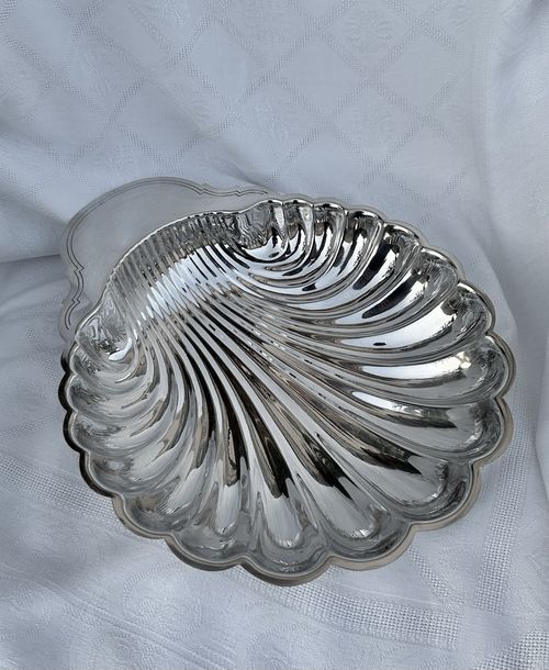 Large Vintage Christofle Fleuron Silver Plated Clam Shell Serving Dish France 34 — image 3