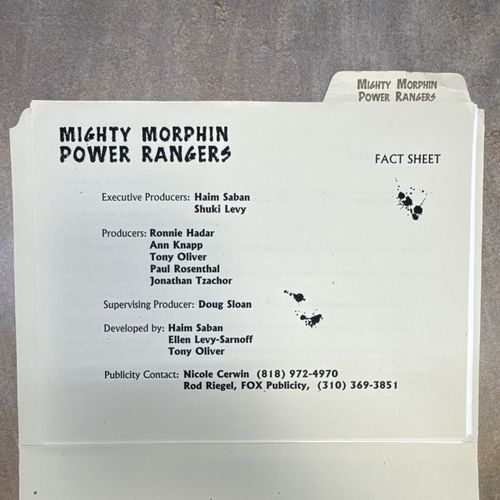 RARE Saban Mighty Morphin Power Rangers Zeo Television Press Kit Folder Line Art — image 12
