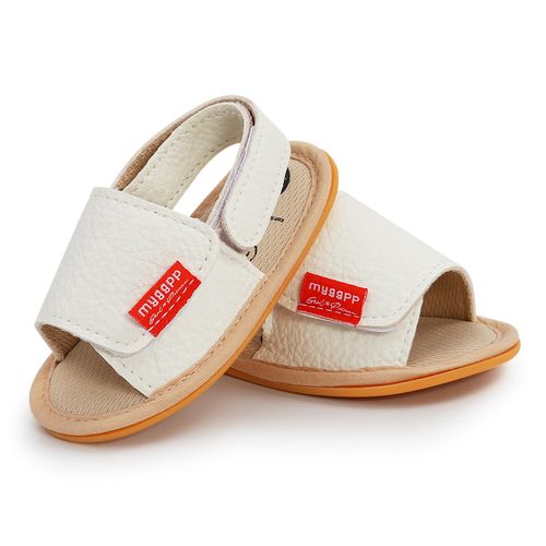 Newborn Baby Boys Girls Leather Pram Shoes Infant Toddler Rubber Summer Sandals — image 4