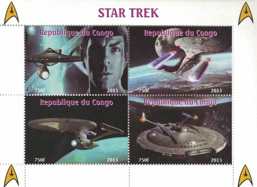 Star Trek Spock Starship Enterprise 2013 MNH stamp sheetlet — image 1