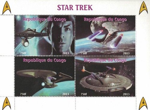Star Trek Spock Starship Enterprise 2013 MNH stamp sheetlet