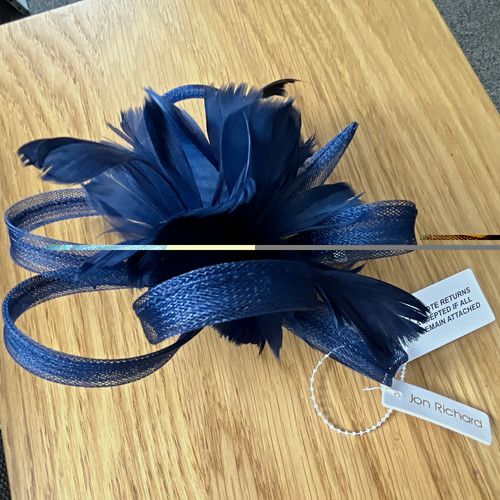 Jon Richard Navy Feather Fascinator Headpiece One Size for Weddings & Parties