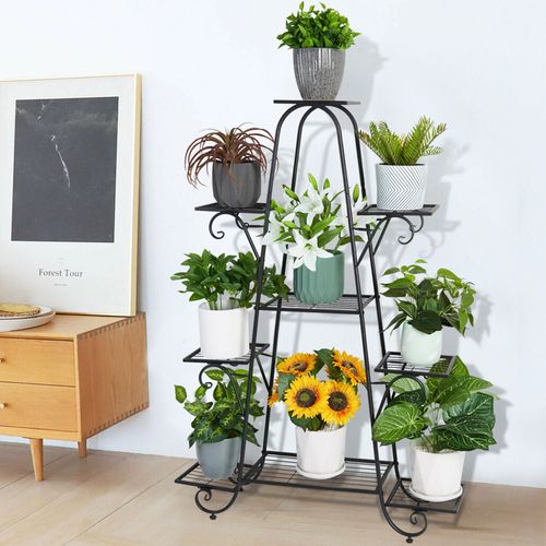 Wisfor 9-Tier Metal Plant Stand Garden Shelves Pot Holder Display Rack Storage — image 3