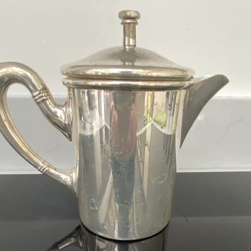 Silver Plate Tea/Coffee Pot with Lid & Internal Strainer Insert — image 2