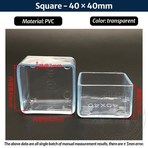 Clear PVC Rubber Chair Leg Caps Covers Furniture Table Feet Floor Protectors Pad