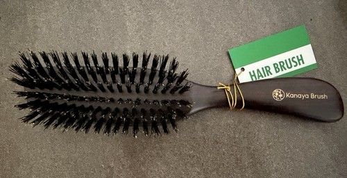 Boar Bristle Hair Brush Firm Bristles Wooden Handle Japan