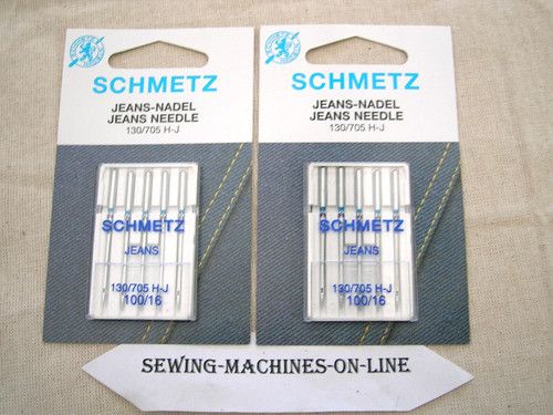 10 SCHMETZ JEAN DOMESTIC SEWING MACHINE NEEDLES 100/16 BERININA/BROTHER/JANOME