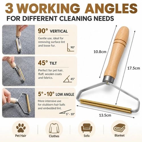 Pet Hair Remover Carpet Scraper Lint Remover Dog Cat Fur Sofa Upholstery Tool — image 3