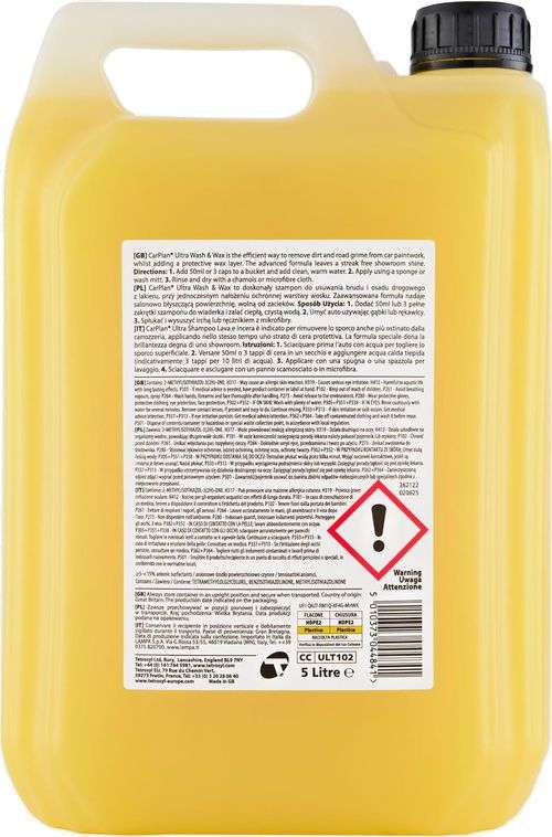 CarPlan POL102 Car Wash Shampoo and Wax Protective Layer 5L Ph Neutral 5 Litre — image 2