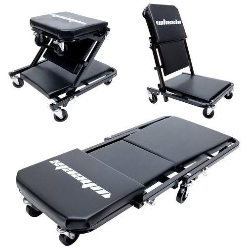 Mechanics Creeper 3 IN 1 trolley stool Workshop Padded Car Workshop Garage NEW