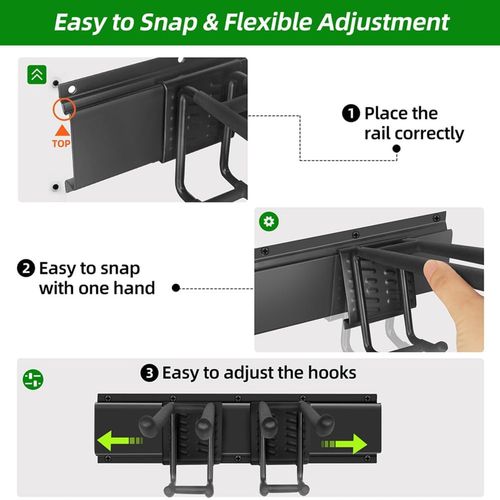 Garage Garden Tool Holder Storage Rack Shed Wall Mounted Organiser Long Hooks — image 4