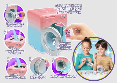 Washlings Rinse Cycle Surprise Interactive Washing Machine Playset, Ages 5+ — image 2