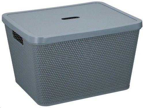Plastic Storage Box with Lid Small Large Kitchen Home Office Basket Container