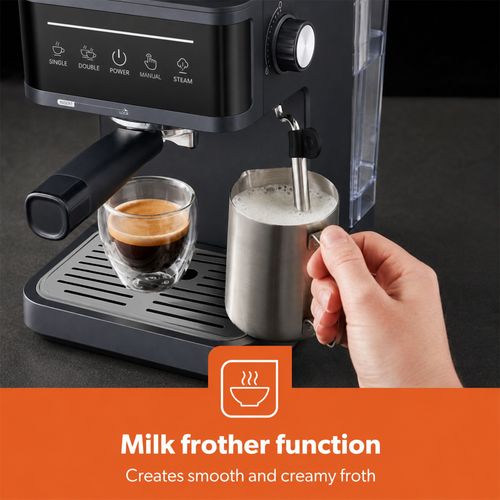 20 Bar Espresso Machine Milk Frother 1350W Coffee Maker Latte 1.8L Ground Coffee — image 4