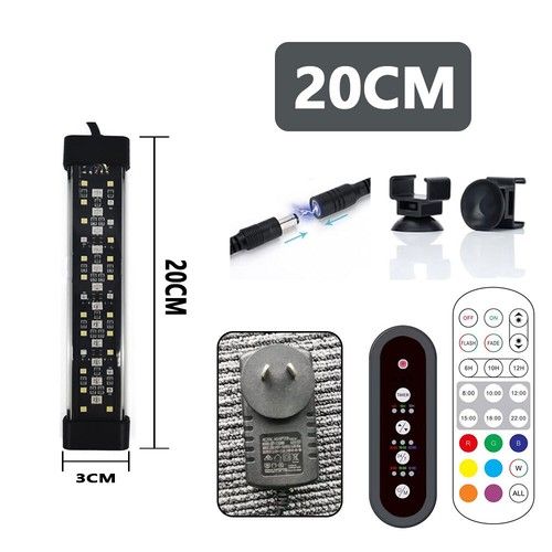 Aquarium Fish Tank Aquarium Light LED Waterproof Full Spectrum Aqua Lamp RGB UK