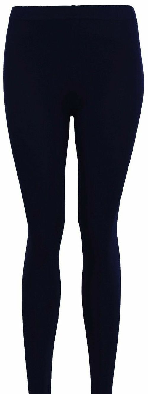 Leggings Cotton Plain Full Length Black UK Size 6 - 30 Womens Ladies Girls — image 1