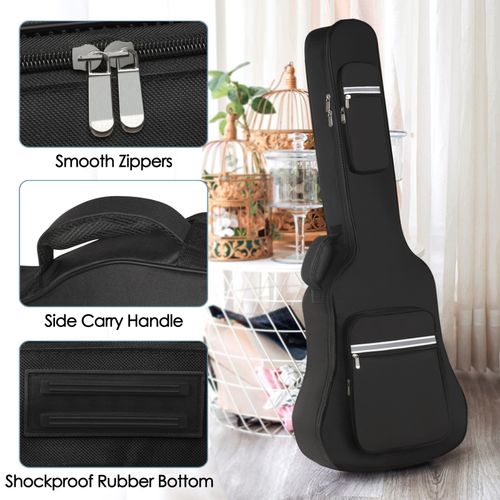 40" Electric Black Guitar Bag Case Gig Bag Guitar Accessories 12mm Padding — image 6