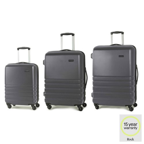 Rock Byron 3 Piece Hardside Luggage Set Charcoal TSA Lock 360 Spinner ABS — image 1