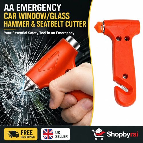 AA Emergency Car Window/Glass Hammer Seatbelt Cutter Rescue Tool -