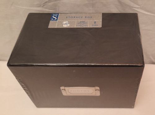 WHSmith Photo Storage Box Black With 8 Dividers — image 1